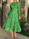 Dadizhimu Elegant Wind 2025 Spring New Collar Embroidery Hollow Niche Design Feeling Waist Thin Dress Dress Woman