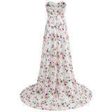 Dadizhimu Print Wrapped Braided Strap Dress Woman Fashion Floral Open Fork Long Dress