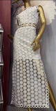 Dadizhimu Sexy Hollow Water-Soluble Flower Body Sleeveless Fork Short-Sleeved Dress Long Dress New Spring And Summer