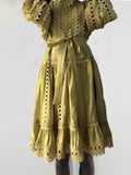 Dadizhimu And Leisure Style Dress 2025 New Heavy Industry Embroidery Single Buckle Lace Dress Woman