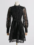 Dadizhimu Court Style Dress 2025 Spring New Embroidery Lace Niche Design Feeling Waist Thin Dress Woman