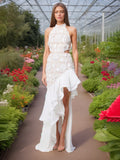 Dadizhimu Banquet Dress Dress 2025 Spring New Famous Embroidered Lotus Leaves Side Of The Body-Cuffed Dress Woman Trendy
