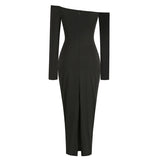 Dadizhimu Sexy Bosom Long Dress Body-Dexing Fashion Decoration Flower Opening Dress Dress Woman