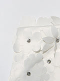 Dadizhimu Style Temperament Loose Short Dress 2025 New Design Nail Bead Three-Dimensional Flowers Sleeveless Dress Woman