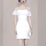 Dadizhimu Design-Sense Age-Old-Down Bag Ass 2024 Summer Dress New Female White Side Lotus Leaf-Side Dress