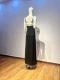Dadizhimu Classic Elegant Long Sling Dress Dress Dress Body Dress Black And White Open Dress Dress Dress