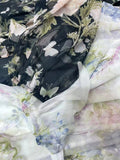 Dadizhimu And Summer New Holiday Style Single Buckle V-Neck A-Shaped Belt Retro Printed Short-Sleeved Dress Chiffon