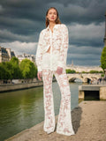 Dadizhimu Temperament Commuting Wind 2025 New Embroidery Perspective Shirt + High-Waisted Trouser Suit Women's Tide