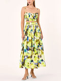 Dadizhimu Holiday Style Set 2025 Summer New Printed Corset + High Waist Pressure Skirt Half-Body Dress Two-Case