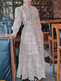 Dadizhimu 2025 New Embroidered Lace Long-Sleeved Blouse High-Waisted Half-Dress Fashion Suit Two Sets Of Female Fashion