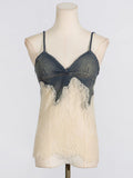 Dadizhimu Summer New Lace Splicing Sexy Sling + Fashion High-End Denim Shorts Two-Piece Set Of Women