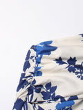 Dadizhimu Temperament Elegant Wind To The Waist Thin Long Cake Dress 2025 New Design Printing Hanging Neck Dress Women's Summer