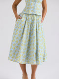 Dadizhimu Temperament New Women's Summer Fashion Crummity Skirt High Waist Thin A-Character Skirt Holiday Hottie