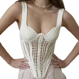 Dadizhimu Tie Slings 2025 New Heavy Industry Weaving Low-Chest Collar Hollow Fluoroskeleton Vest Woman