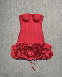 Dadizhimu Collared Thoracic Fish Bone Repair Slime Three-Dimensional Flower With A Hip Bandage Dress