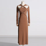 Dadizhimu Style Dress Dress Dress 2025 Summer New Hollow Kinesi Design Slim Thin Dress Dress Woman