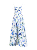 Dadizhimu Beautiful Dress 2025 Spring New Fashion Print Folding Bras Slimming Thin Open Fork Dress Women's Trend