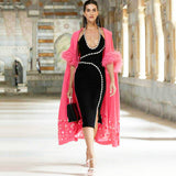 Dadizhimu Diamond-Embroidered Female Slings Double-Shoulder Dress Party Temperament Banding Dress Dress Dress