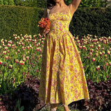 Dadizhimu Women's Dress Dress Sling Skirts With Sweet And Spicy Long Skirts Summer Floral Dress