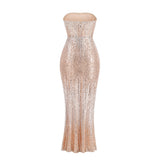 Dadizhimu Gradient Brighten Bra Smear Skirt Long New High-End Repair Under The Fork Dress Dress Woman
