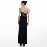 Dadizhimu Sexy Lace Dress Temperament With Chest Sticks Wearing Fish Bone Party Dress Dress