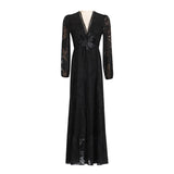 Dadizhimu Temperament Sexy Geider Dress 2025 New V-Neck Embroidery Flower Design Senior Feeling Long Dress Woman