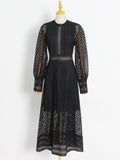 Dadizhimu Industry Embroidered Sleeves In The Summer 2025 New Round Lantern Sleeves To The Skinny Dresses