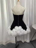 Dadizhimu 2024 Early Autumn New Breast-Wear Three-Dimensional Flower Fluffy Dress French Dress Dress