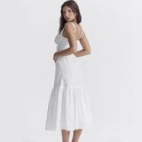 Dadizhimu Women's Clothing INS Pure-Bbreed Sling Skirt Cotton Tatin White Dress Dress Women Summer Sweet And Spicy