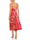 Dadizhimu Holiday Wind To Close The Waist Thin Sling Dress 2025 New Design Printing Commuting Long Dress Woman