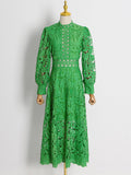Dadizhimu Elegant Wind 2025 Spring New Collar Embroidery Hollow Niche Design Feeling Waist Thin Dress Dress Woman