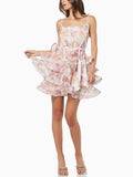 Dadizhimu Lotus Leaf-Lace Slinged Skirt 2025 New Holiday Wind Lace Collection Waist Thin Dress Dress Woman
