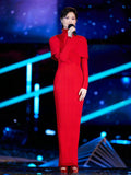 Dadizhimu Boutique Long-Sleeved Banded Dress Party Party Christmas Evening Dress