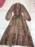 Dadizhimu And Summer New Holiday Style Single Buckle V-Neck A-Shaped Belt Retro Printed Short-Sleeved Dress Chiffon