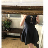 Dadizhimu Suit Fabric Sleeveless Dress French Hepburn A-Word Short Dress