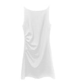 Dadizhimu New French Temperament Folded Body Slimy Sling Dress Bridal Dress Skirt Skirt