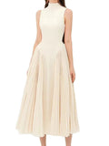 Dadizhimu Temperament Elegant Wind To Show The Thin Dress 2025 Summer Fashion High-End Rounded Sleeveless Dress Woman
