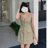 Dadizhimu Small Fragrant Fashion Temperament French Long-Sleeved Coat Vest Dress Dress Half Dress Small Fragrant Suit Woman