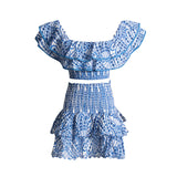 Dadizhimu Spring High-End New French Temperament Short Top High Waist Short Skirt Sexy Two-Set Suit Female Trend