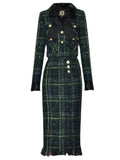 Dadizhimu Autumn And Winter Women's New Bow Short Coat + Esui Coarse Flowers Of The Half-Skirt Set Fashion Temperament