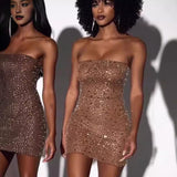 Dadizhimu Women's Hot Diamond Sexy Perspective T-Shirt Skirt Skirt Dress Night Shop Famous Ass Dress Dress Dress