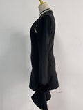 Dadizhimu Elegant Spring 2025 New Fashion Half-High-Necked Diamond Horn Sleeves With Dress Woman
