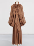 Dadizhimu Niche Dress 2025 Spring New Fashion Niche Design-Sensitive Bat Sleeve With 100-Fold Dress Dress Woman
