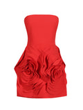 Dadizhimu Temperament Sexy Dinner Dress Dress 2025 New Fashion Tsets Three-Dimensional Rose Flower Dress