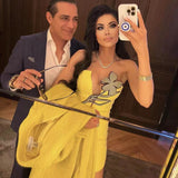 Dadizhimu Light Luxury Heavy Industry Deep V Brush With Bra Banding Dress Sexy Fork And Shoulderless Skirt