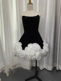 Dadizhimu 2024 Early Autumn New Breast-Wear Three-Dimensional Flower Fluffy Dress French Dress Dress