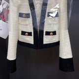 Dadizhimu Niche Coarse Flowers, Small Scented Coat Female New Famous Temperament Lady Short Top Black Trousers