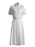 Dadizhimu Sense Two-Piece Set Of 2025 Spring New Collar Shirt High-Rise Embroidered Lace Skirt Suit Woman