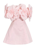Dadizhimu Temperament Famous Wind 2025 Spring New Fashion Niche One-Word Splicing Flowers Short Dress Woman