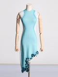 Dadizhimu Famous Style Short Dress 2025 Spring New High-End Collar Splicing Squint High-Waisted Gradient Dress Woman